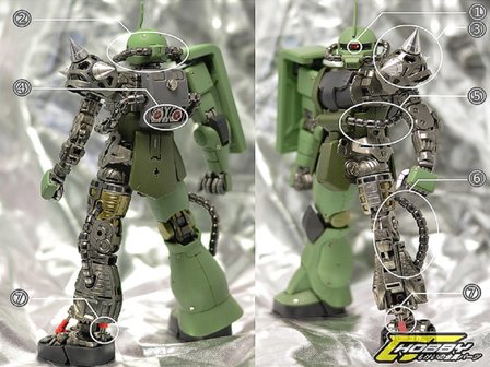 CJ Hobby MG Zaku II 06J Metal Set Rood v2.0 9 Opties