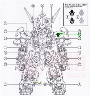 Flaming-Snow MGSD-02 Barbatos Fluorescerend