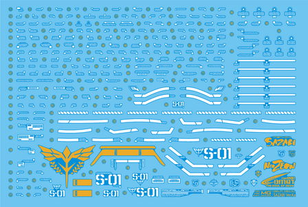 Delpi-Decal MG Sazabi White &amp; Goud Gedeeltelijk Holo