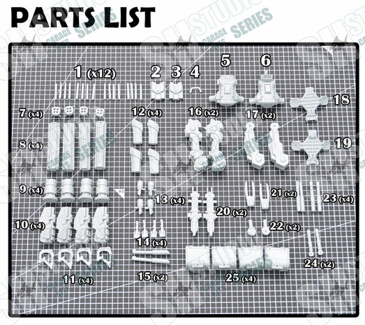 RG MSN-04 Sazabi Dual Gatling Gun plus Metal Chains (Resin Pakket)