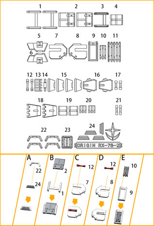 Anubis GP012 MG RX-78-2 Origin Detail Set