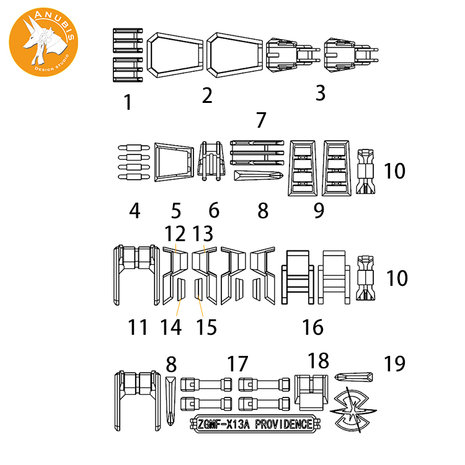 Anubis GP018 MG Providence ZGMF-X13A Detail Set