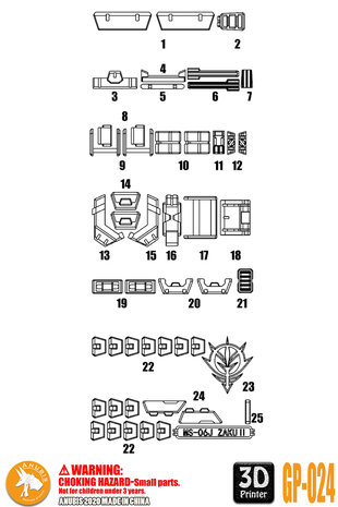 Anubis GP024 MG Zaku II MS-06 Detail Set