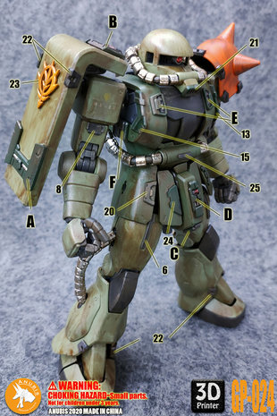 Anubis GP024 MG Zaku II MS-06 Detail Set