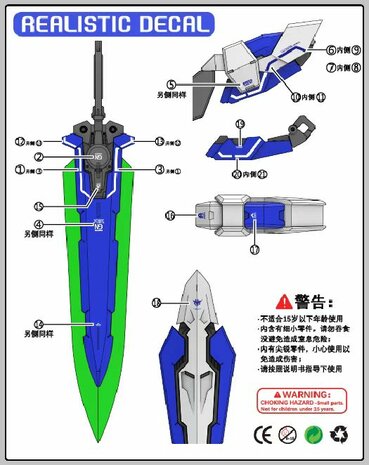 DDB HG/RG Corgi Exia Devise Weapon Upgrade Kit + Decal