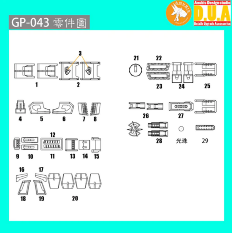 Anubis GP043 MG Mobile GINN ZGMF-1017 Detail Set