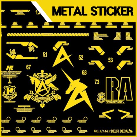 Delpi-Decal RG RX-93 Nu Stickers Metaal Goud