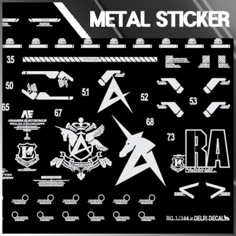 Delpi-Decal RG RX-93 Nu Stickers Metaal Zilver