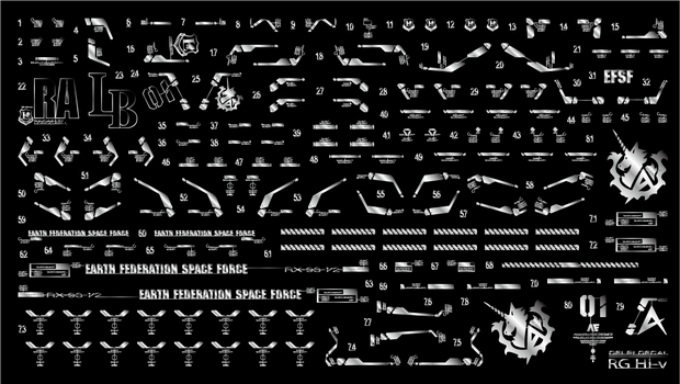 Delpi-Decal RG RX-93-2 Hi-Nu Metaal Zilver