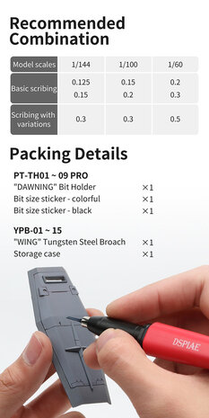 DSPIAE Wing YPB Series Tungsten Staal Scribers individueel 0.1-1.5