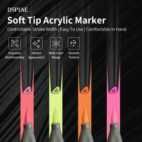 DSPIAE MKF Fluorescent Acylic Soft Tip Markers