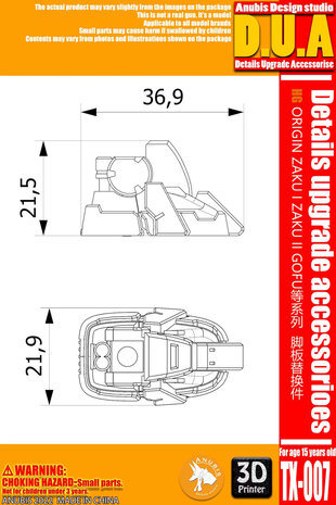 Anubis TX-007 HG Origin ZEON MS Feet Armor Upgrade