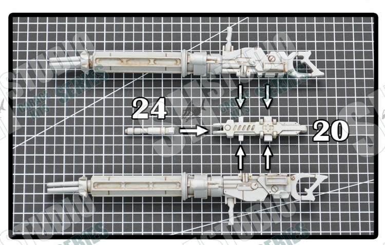 RG MSN-04 Sazabi Dual Gatling Gun plus Metal Chains (Resin Pakket)