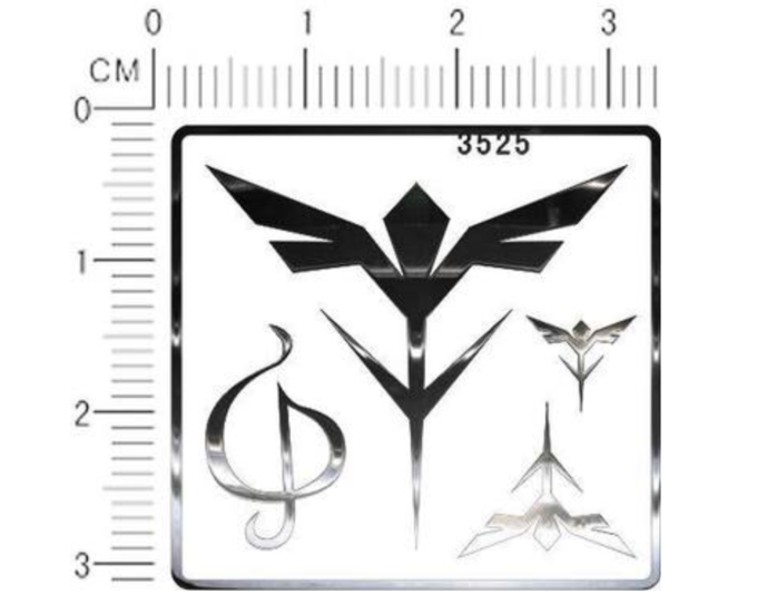 Easy Decal 3525 Zeon Logo voor Sazabi, Zilver of Goud