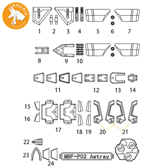 Anubis GP016 MG Astray MBF-P02 Detail Set