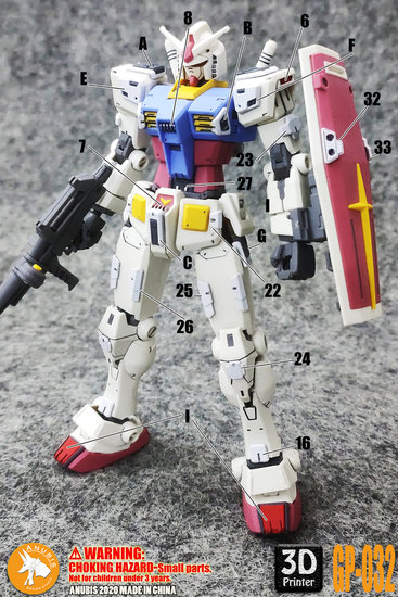 Anubis GP032 HG RX-78-2 40th Detail Set