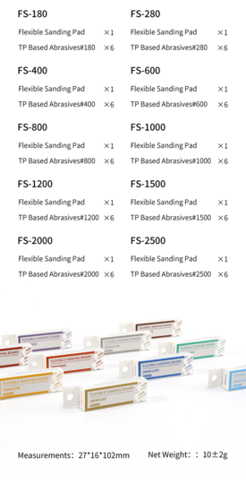 DSPIAE Flexible Sanding Pad Set FS 180-2500 Korrel 30stuks per set