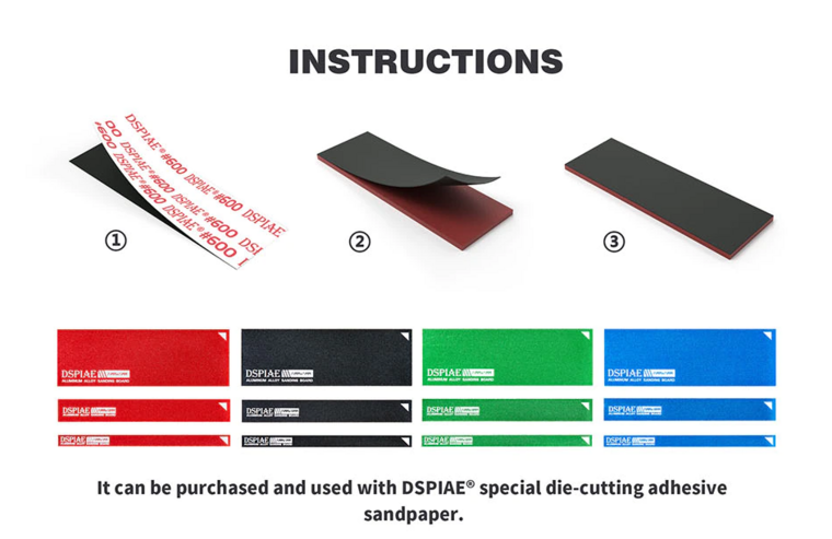 DSPIAE Aluminum Alloy Sanding Board AS-15 4stuks