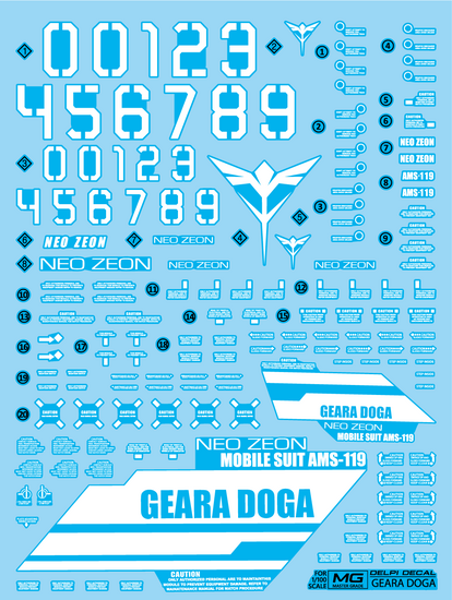 Delpi-Decal MG Geara Doga Lichtgevend