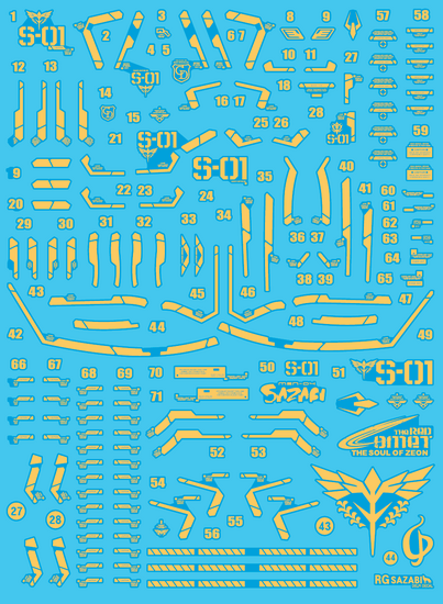 Delpi-Decal RG Sazabi All Gold Holo