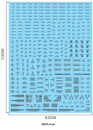 Delpi-Decal 1/100 Caution Signs Grijs