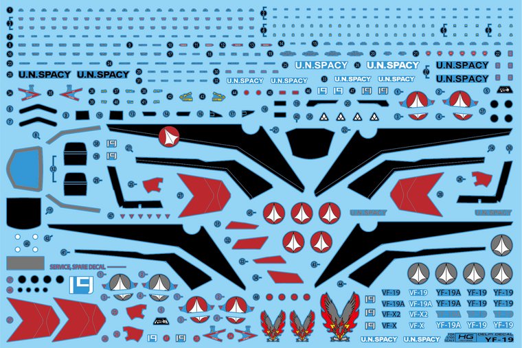 Delpi-Decal HG Macross Plus YF-19 Normaal