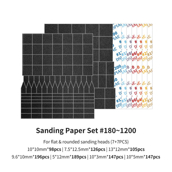 DSPIAE Full Grid Sanding Paper voor Reciprocating Sanding Tool 14pcs MSP-ESS