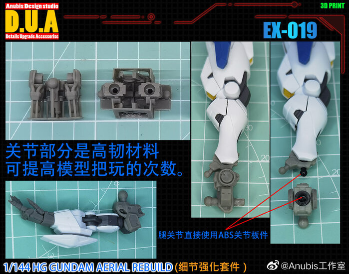 Anubis EX-019 HG Gundam Aerial Rebuild Upgrade Parts