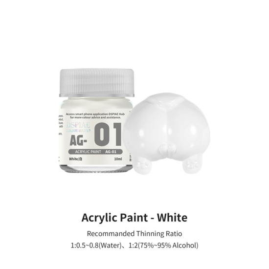 DSPIAE Acrylic Model Paints 10ml Wit AG-01