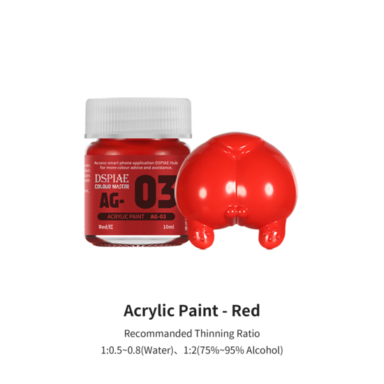 DSPIAE Acrylic Model Paints 10ml Rood AG-03