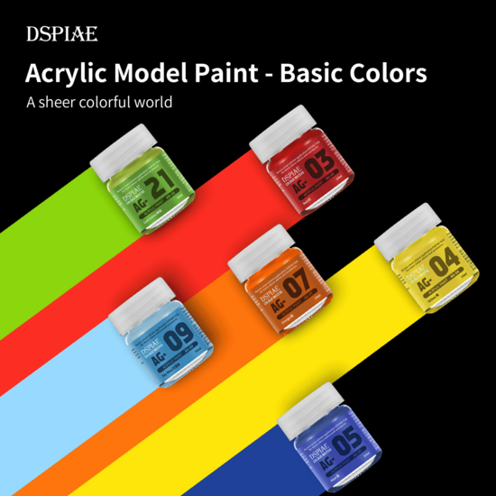 DSPIAE Acrylic Model Paints 10ml Geel AG-04