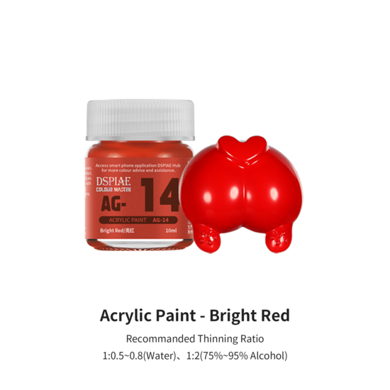 DSPIAE Acrylic Model Paints 10ml Helder Rood AG-14