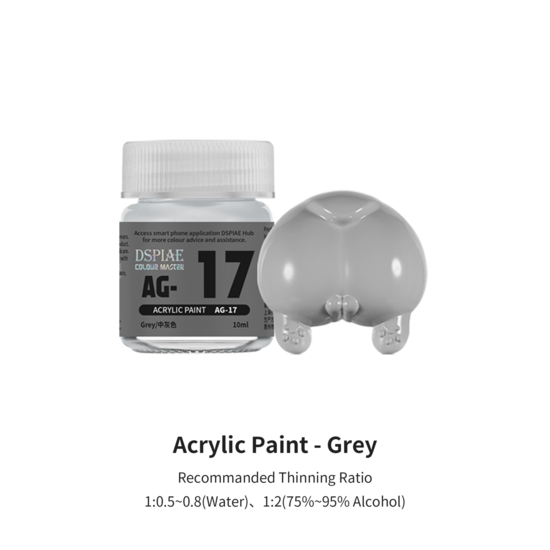 DSPIAE Acrylic Model Paints 10ml Grijs AG-17