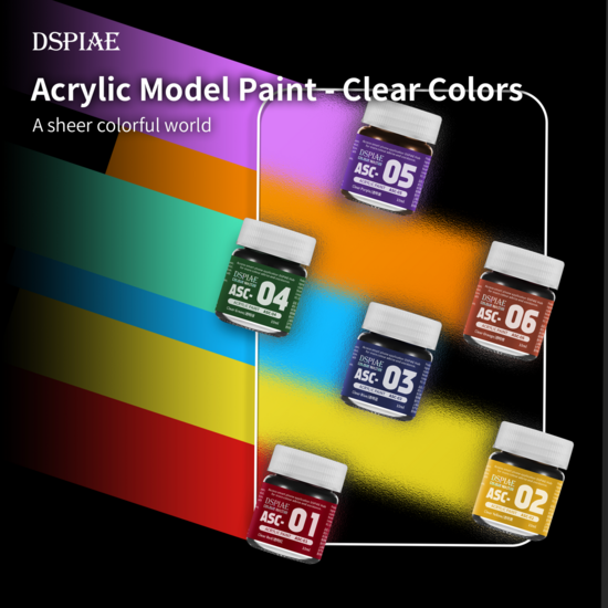 DSPIAE Acrylic Model Paints 10ml Clear Rood ASC-01