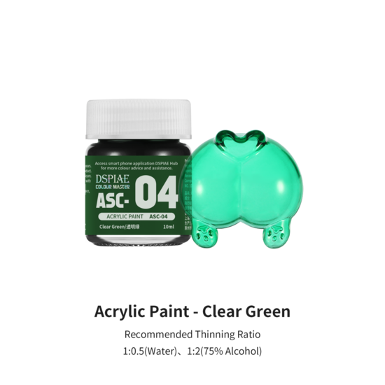 DSPIAE Acrylic Model Paints 10ml Clear Groen ASC-04