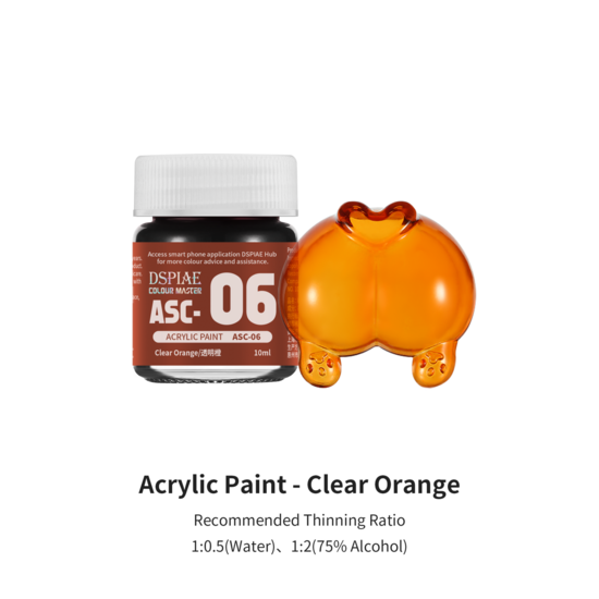 DSPIAE Acrylic Model Paints 10ml Clear Oranje ASC-06