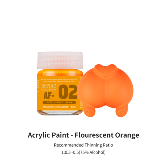 DSPIAE Acrylic Model Paints 10ml Fluorescerend Oranje AF-02