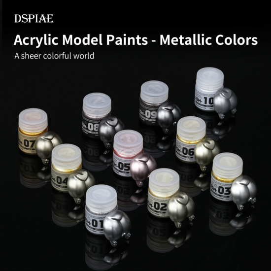 DSPIAE Acrylic Model Paints 10ml Stainless Steel ASM-01