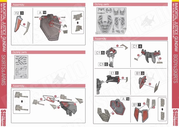 SH Studio HG Immortal Justice Gundam SHEU040 Photo Etch Set