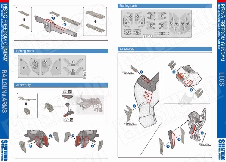 SH Studio HG Rising Freedom Gundam SHEU041 Photo Etch Set