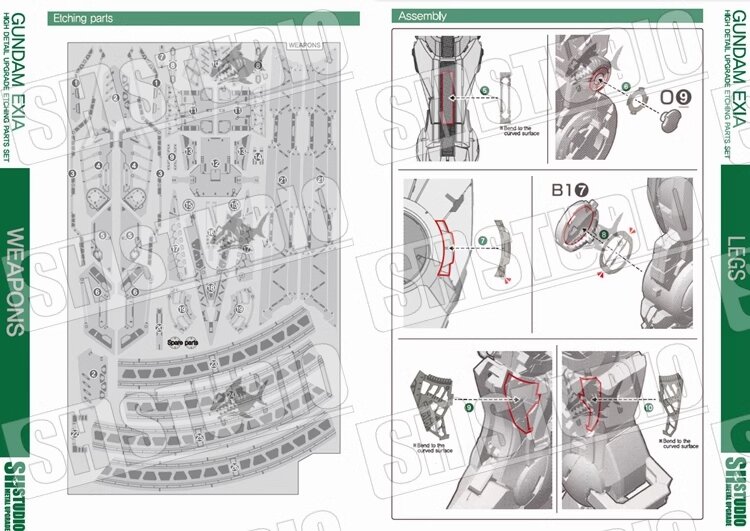 SH Studio PG Gundam Exia SHEU039 Photo Etch Set