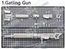 RG MSN-04 Sazabi Dual Gatling Gun plus Metal Chains (Resin Pakket)