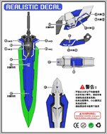 DDB HG/RG Exia Devise Weapon Upgrade Kit + Decal